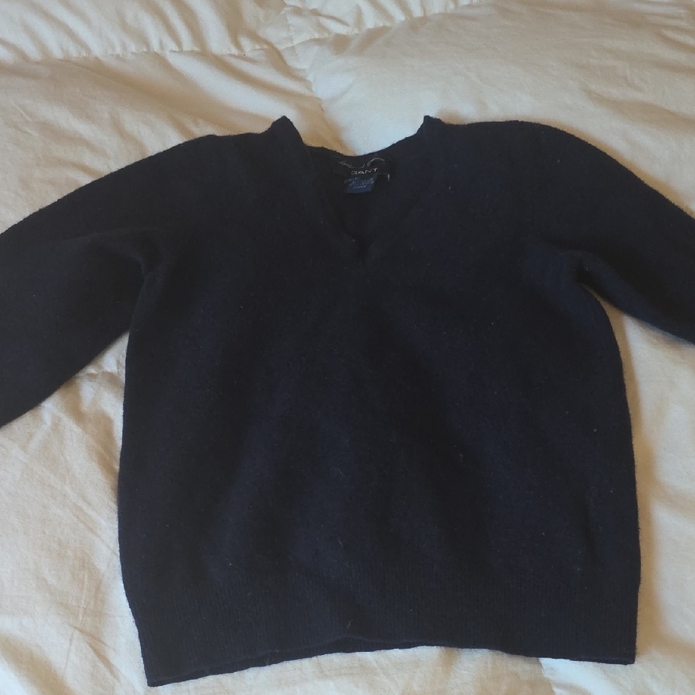 Gant Kids Black V-Neck Sweater